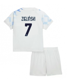 Inter Milan Piotr Zielinski #7 Maglia Gara Trasferta Repliche 2025-26 Bambino Maniche Corte